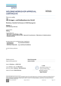 Ein Zertifikat über einen Welding Workshop