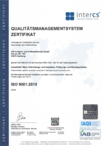 ISO 9001:2015 Zertifikat